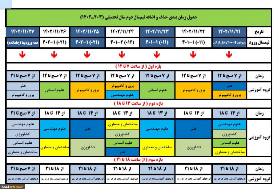 اطلاعیه حذف و اضافه 2