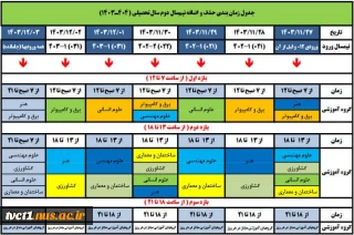 اطلاعیه زمانبندی حذف و اضافه نیمسال دوم آموزشی(ترم ۰۳۲)